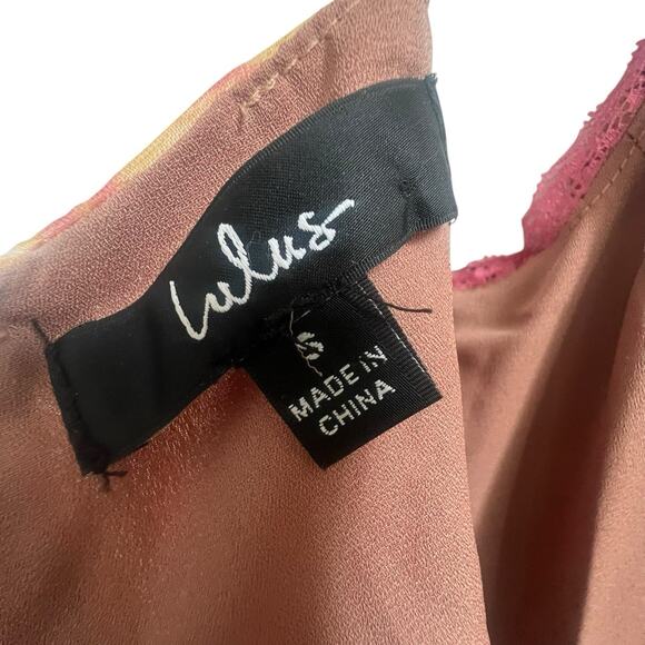 Lulu’s Coveted Grace Brown Burn Out Velvet Midi Dress Size S Floral Bustier - Picture 13 of 15